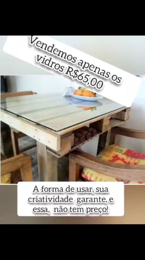 Tampo de mesa de vidro 70x70